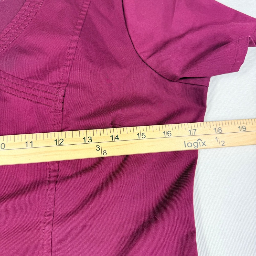 Healing Hands Purple Label Scrub Set XS Burgundy V-Neck Top Drawstring Pants - Picture 3 of 16